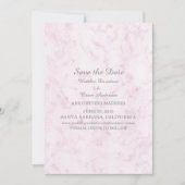 Blush Pink Eleganter Marmor Save the Date einladen Einladung (Vorderseite)