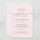 Blush Pink Elegantes Modernes Script Foto Hochzeit Einladung (Vorderseite)