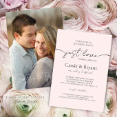 Blush Pink Elegantes Modernes Script Foto Hochzeit Einladung
