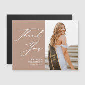 Blush Pink Elegantes Script Foto GRAD Vielen Dank Magnetkarte (Vorne/Hinten)