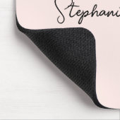 Blush Pink Elegantes Script Personalisiert Monogra Mousepad (Ecke)