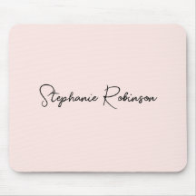 Blush Pink Elegantes Script Personalisiert Monogra