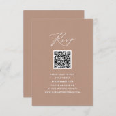Blush Pink Elegantes Skript Einfache QR Hochzeit R Begleitkarte (Vorne/Hinten)
