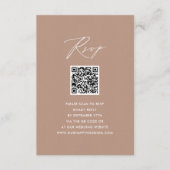 Blush Pink Elegantes Skript Einfache QR Hochzeit R Begleitkarte (Vorderseite)