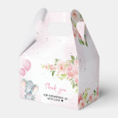 Blush Pink Elephant Baby Dusche Geschenkschachtel (Rückseite)