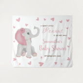 Blush Pink Elephant Baby Dusche Hintergrund Schild Wandteppich (Vorderseite (Horizontal))