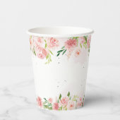 Blush Pink Elephant Baby Dusche Pappbecher (Rückseite)