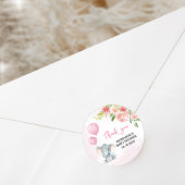 Blush Pink Elephant Baby Dusche Runder Aufkleber
