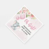 Blush Pink Elephant Baby Dusche Serviette (Ecke)