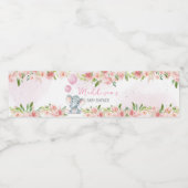 Blush Pink Elephant Baby Dusche Wasserflaschenetikett (Einzelnes Label)