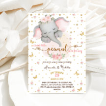 Blush Pink Elephant Baby Girl Dusche