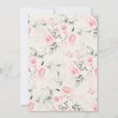 Blush pink Elephant Baby Shower Girl Einladung (Rückseite)