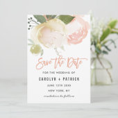 Blush Pink Elfenbein Hochzeit retten Datum Save The Date (Stehend Vorderseite)