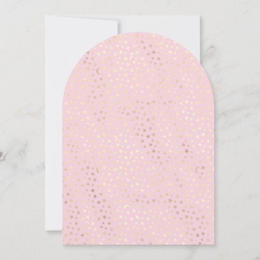 Blush Pink Elfenbeinblume Arch Babydusche Einladung (Rückseite)