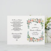 Blush Pink Elfenbeinblume Hochzeitsprigramm (Stehend Vorderseite)