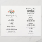 Blush Pink Elfenbeinblume Hochzeitsprigramm (Rückseite)