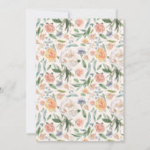 Blush Pink Elfenbeinflora Brautparty Einladung (Rückseite)