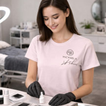 Blush Pink Employee Name Business Logo Lashes