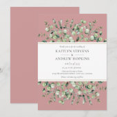 Blush Pink Eucalyptus  Wedding Einladung (Vorne/Hinten)