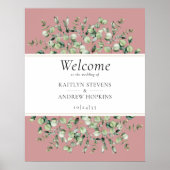 Blush Pink Eucalyptus Wedding Welcome  Poster (Vorne)
