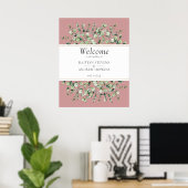 Blush Pink Eucalyptus Wedding Welcome  Poster (Heimbüro)