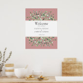 Blush Pink Eucalyptus Wedding Welcome  Poster (Küche)