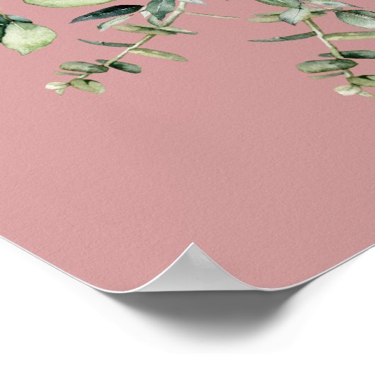 Blush Pink Eucalyptus Wedding Welcome  Poster (Ecke)
