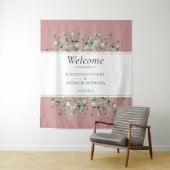 Blush Pink Eukalyptus Wedding Willkommen Wandteppich (Beispiel)