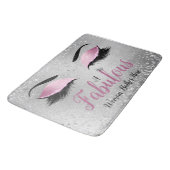 Blush Pink Fabulous Frauen Glitzer Augen Badematte (Schrägansicht)