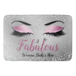 Blush Pink Fabulous Frauen Glitzer Augen Badematte
