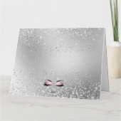 Blush Pink Fabulous Glitzer Augen Grosser Geburtst Karte (Rückseite)