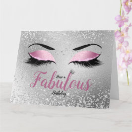 Blush Pink Fabulous Glitzer Augen Grosser Geburtst Karte
