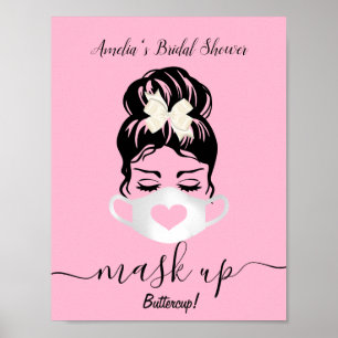 Blush Pink Face Maske Erforderliche Sicherheit soz Poster