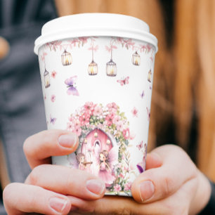 Blush Pink Faidies Blumengarten Geburtstagsparty Pappbecher