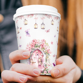 Blush Pink Faidies Blumengarten Geburtstagsparty Pappbecher