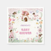 Blush Pink Fairy Baby Girl Dusche Blumenwald Serviette (Vorderseite)