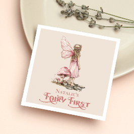 Blush Pink Fairy Erste Geburtstagsparty Personalis Serviette