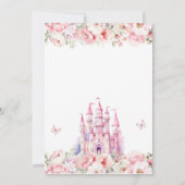 Blush Pink Fairytale Burg Bloral Baby Dusche Einladung (Rückseite)