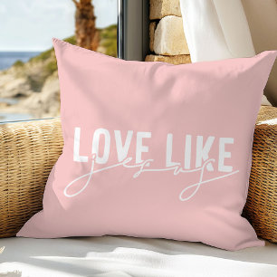 Blush Pink Faith Zitat Jesus Throw Kissen
