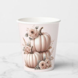 Blush Pink Fall Pumpkin Baby Duschbecher Pappbecher