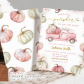Blush Pink Fall Pumpkin Truck Baby Dusche Einladung