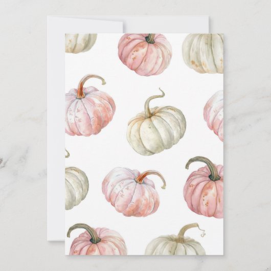 Blush Pink Fall Pumpkin Truck Baby Dusche Einladung (Rückseite)