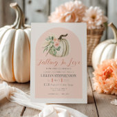 Blush Pink Fallend in Liebe Pumpkin Baby Dusche Einladung