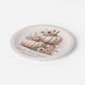 Blush Pink fallender Kürbis Baby Dusche Teller (Schrägansicht)