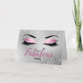 Blush Pink Fantastischer Glitzer Augen Standard Ge Karte (Vorderseite)