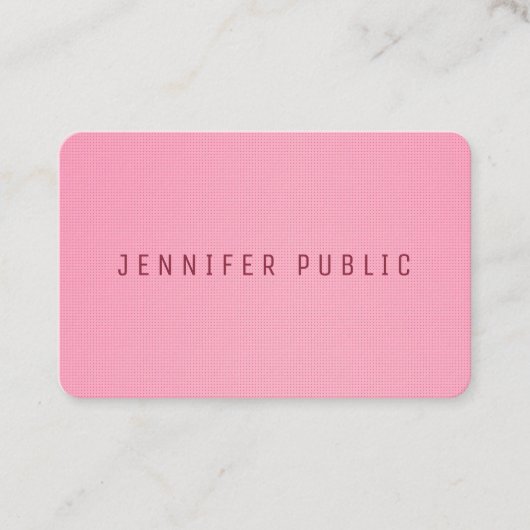 Blush Pink Farbe Elegant Luxus Modernes Template Visitenkarte (Vorderseite)