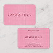 Blush Pink Farbe Elegant Luxus Modernes Template Visitenkarte (Vorne/Hinten)
