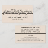 Blush Pink Farm Animal Watch Veterinary Visitenkarte (Vorne/Hinten)