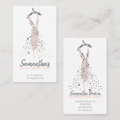 Blush pink Fashion Dress on Hanger Visitenkarte (Vorne/Hinten)