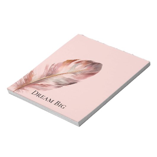 Blush Pink Feaather Notizblock (Rotiert)